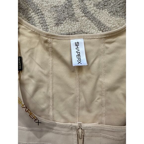 SHAPERX Nude Bodysuit Shapewear Slimming Tummy Control Zipper Closure - Picture 3 of 6